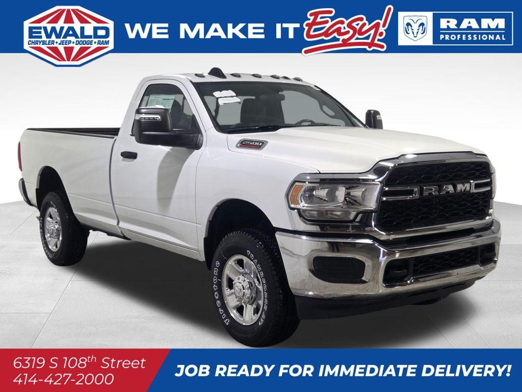 2024 RAM 2500 Tradesman in Bright White Clear-Coat Exterior Paint — front three-quarter view