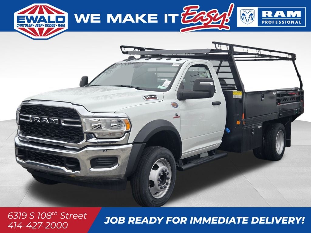 2024 RAM 5500HD Tradesman in Bright White Clear-Coat Exterior Paint — front three-quarter view